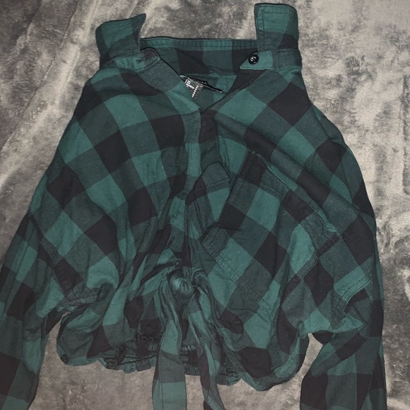 Plaid crop top long sleeve - Picture 1 of 2